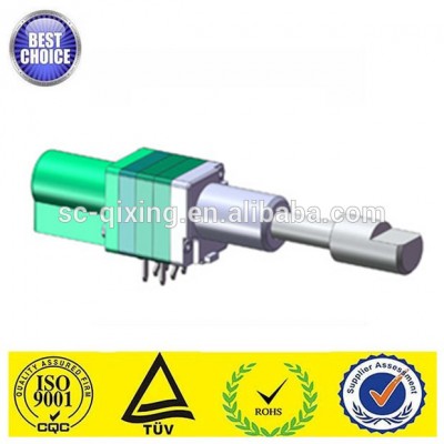 long metal shaft rotary potentiometer with push push switch